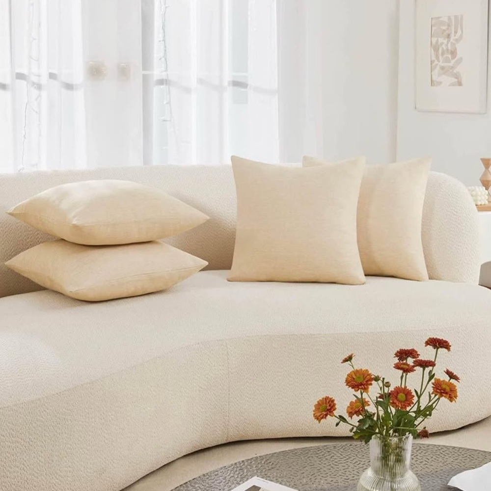 (Sale $5)Cream Colored throw pillow covers - 4 pc, no inserts
